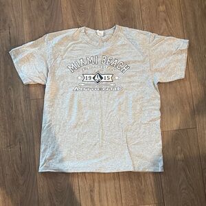 Gray Miami Beach Graphic T-Shirt